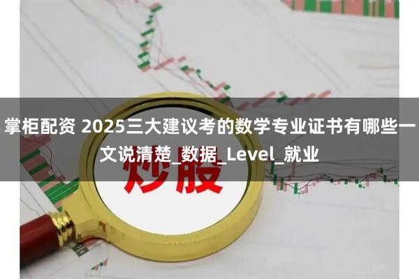 掌柜配资 2025三大建议考的数学专业证书有哪些一文说清楚_数据_Level_就业