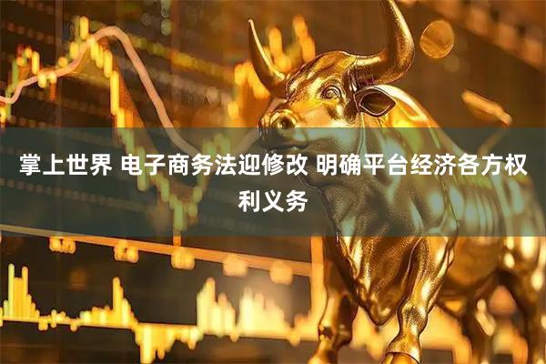 掌上世界 电子商务法迎修改 明确平台经济各方权利义务